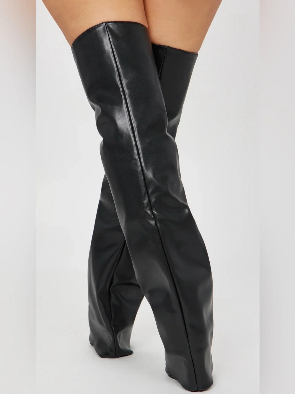 Fashion Nova Black Over-the-Knee, Extra Tall Pointed Toe Boots Size 11